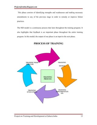 A project report on training and development with special reference to ...