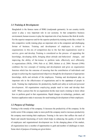 A project report on training & development.