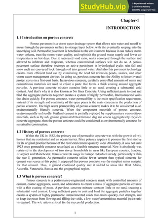 A PROJECT REPORT WATER ABSORBING PAVEMENTS BY USING POROUS CONCRETE | PDF