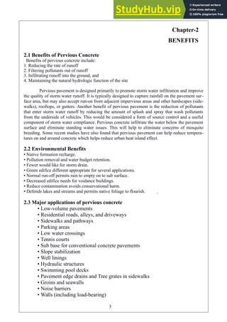 A PROJECT REPORT WATER ABSORBING PAVEMENTS BY USING POROUS CONCRETE | PDF