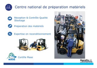 Centre national de préparation matériels
Réception & Contrôle Qualité
Stockage
Certifié Mase
Expertise en reconditionnement
Préparation des matériels
 