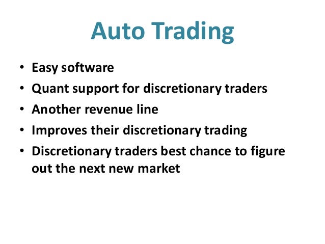 Discretionary trading strategies