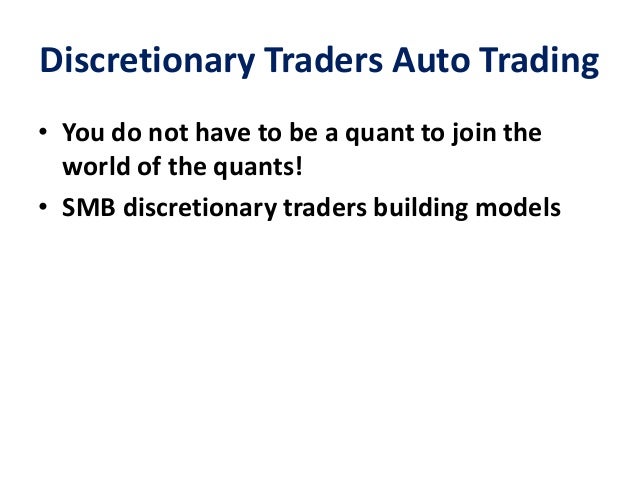 Discretionary trading strategies