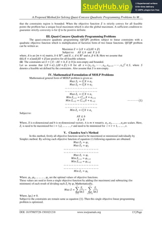 A Proposed Method For Solving Quasi-Concave Quadratic Programming ...
