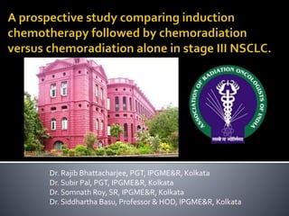 Dr. Rajib Bhattacharjee, PGT, IPGME&R, Kolkata
Dr. Subir Pal, PGT, IPGME&R, Kolkata
Dr. Somnath Roy, SR, IPGME&R, Kolkata
Dr. Siddhartha Basu, Professor & HOD, IPGME&R, Kolkata
 