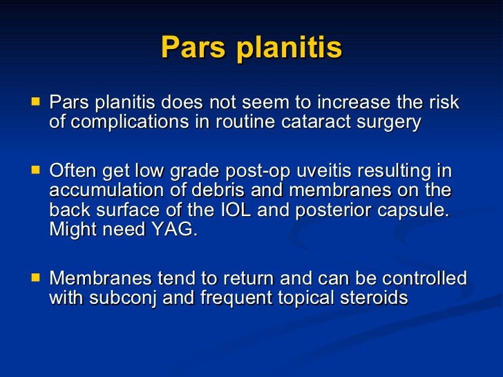 A Protocol For Uveitis Patients Undergoing Cataract Surgery