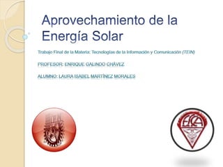 Aprovechamiento de la energía solar