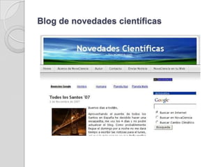 Blog de novedades científicas