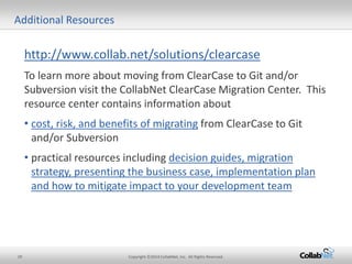 A proven path for migrating from clearcase to git and or subversion | PDF