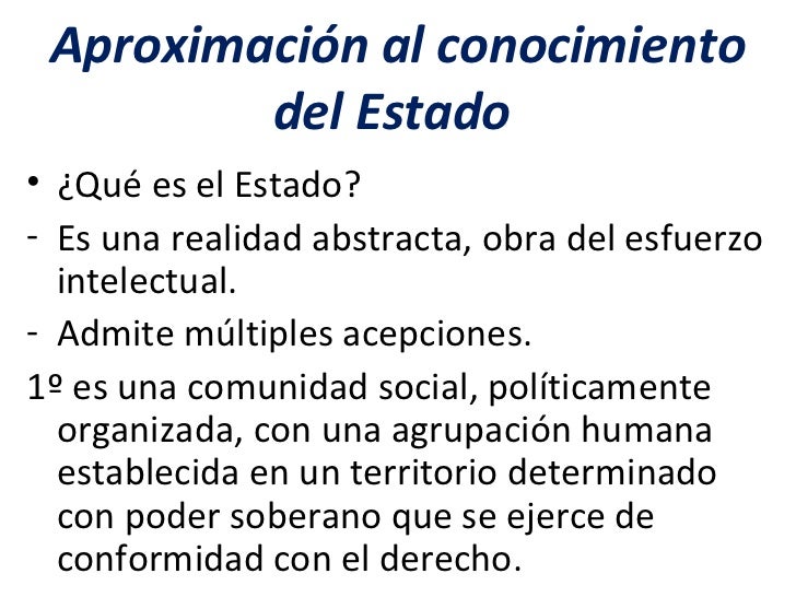 Aproximación al conocimiento del estado