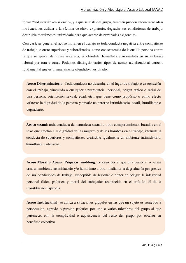 Aproximacion Y Abordaje Al Acoso Laboral