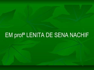 EM profª LENITA DE SENA NACHIF
 