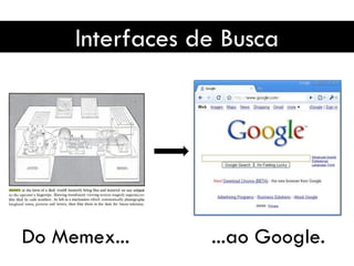 Interfaces de Busca Do Memex... ...ao Google. 