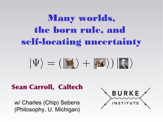 Many worlds,
the born rule, and
self-locating uncertainty
Sean Carroll, Caltech
w/ Charles (Chip) Sebens
(Philosophy, U. Michigan)
 