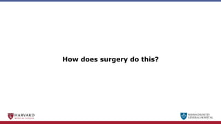 MASSACHUSETTS
GENERAL HOSPITAL
How does surgery do this?
 