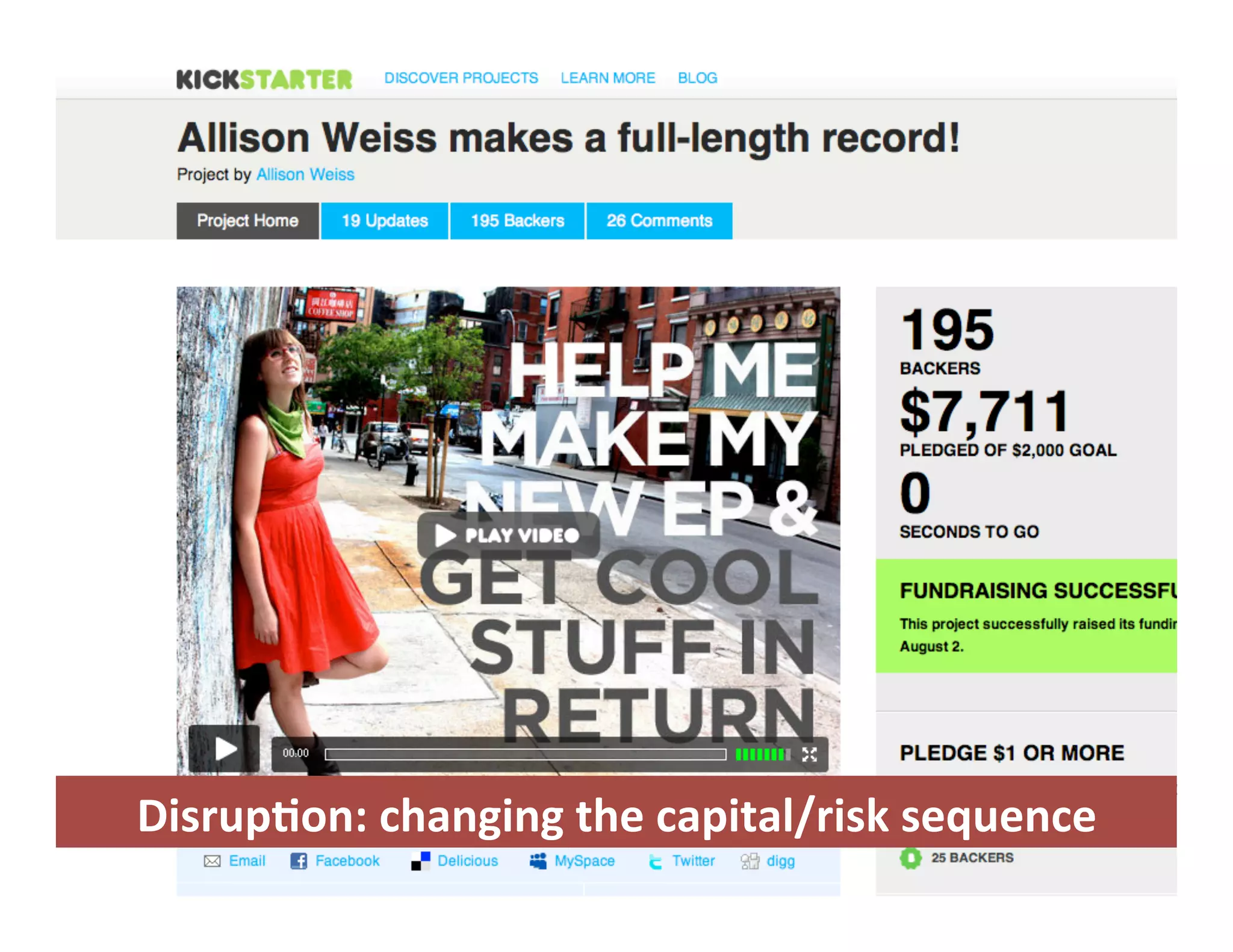 Disrup'on:
changing
the
capital/risk
sequence