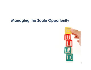 Managing the Scale Opportunity
7
 