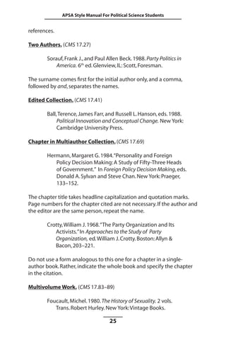 APSA Style Guide | PDF