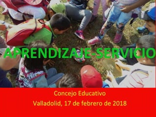 APRENDIZAJE-SERVICIO
Concejo Educativo
Valladolid, 17 de febrero de 2018
 