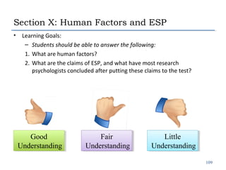 Section X: Human Factors and ESP
•

Learning Goals:
– Students should be able to answer the following:
1. What are human f...