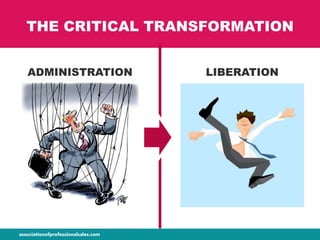 THE CRITICAL TRANSFORMATION
ADMINISTRATION LIBERATION
 