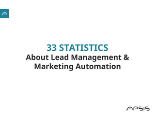 33 STATISTICS
About Lead Management &
Marketing Automation
 
