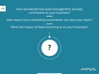 ?
Ever wondered how lead management actually
contributes to your business?
How many hours marketing automation can save yo...