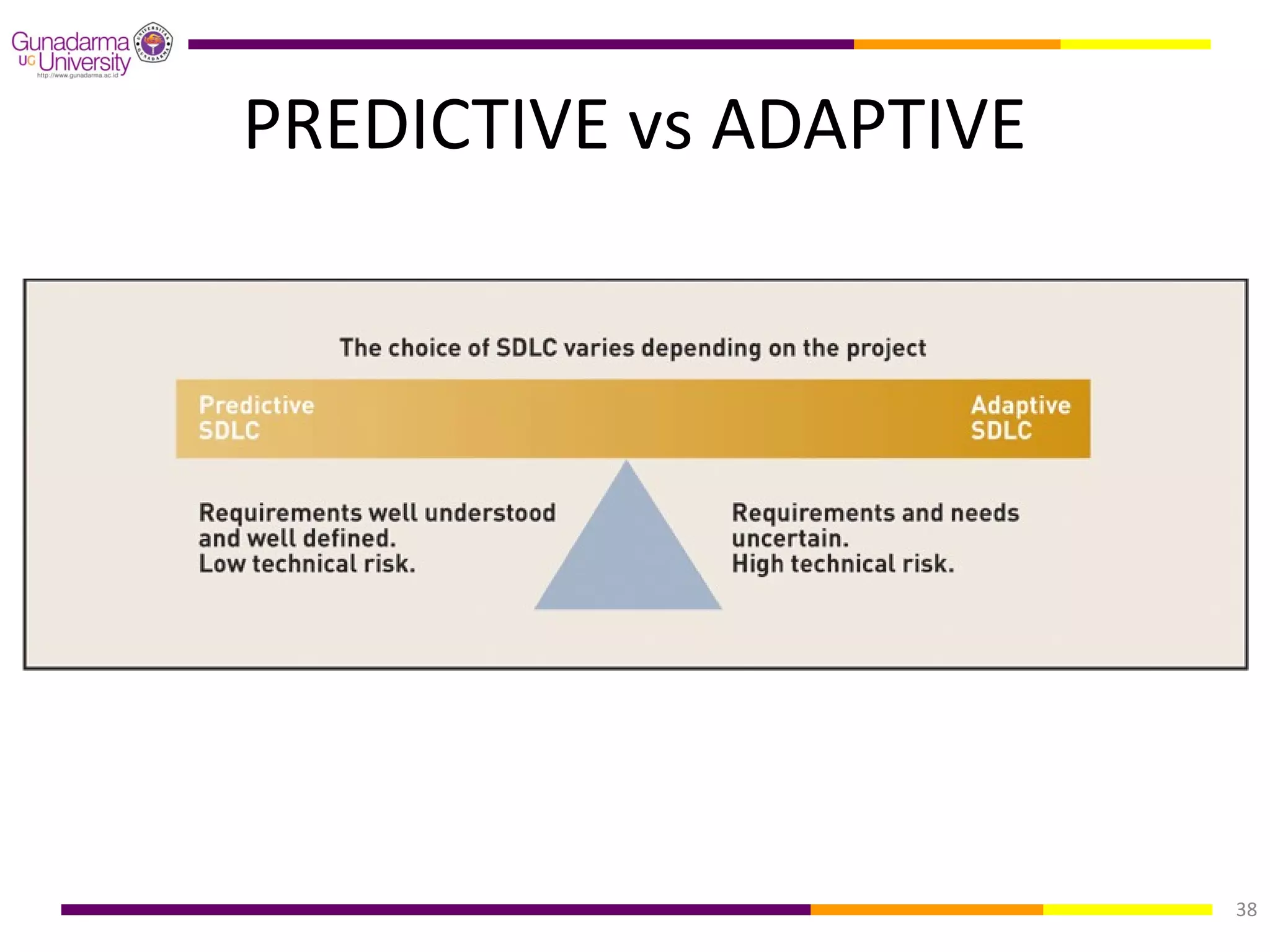 PREDICTIVE vs ADAPTIVE




                         38
 