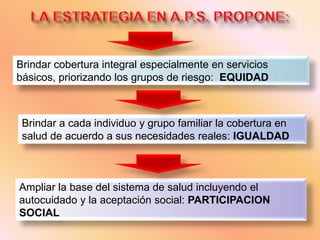 QUE CONSTITUYAN LA PUERTA DE ENTRADA AL SISTEMA DE SALUD, EN NIVELES DE COMPLEJIDAD CRECIENTE”TRES CONVENCIONES INTERNACIONALES SOBRE ATENCIÓN PRIMARIA DE LA SALUD