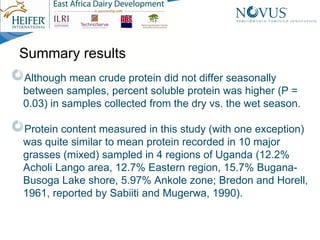 Nutrient composition of pastures in Kayunga District, Uganda: Implications for seasonal supplementation in grazing ruminants