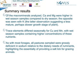 Nutrient composition of pastures in Kayunga District, Uganda: Implications for seasonal supplementation in grazing ruminants