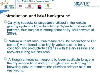 Nutrient composition of pastures in Kayunga District, Uganda: Implications for seasonal supplementation in grazing ruminants