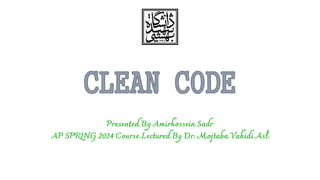 Presented By Amirhossein Sadr
AP SPRING 2024 Course Lectured By Dr. Mojtaba Vahidi Asl
 