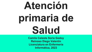 Atención
primaria de
Salud
Camila Celeste Soria Godoy
Reinoso Diego Valentin
Licenciatura en Enfermería
Informática, 2023
 