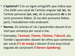 Apòstrof i contracció | PPT