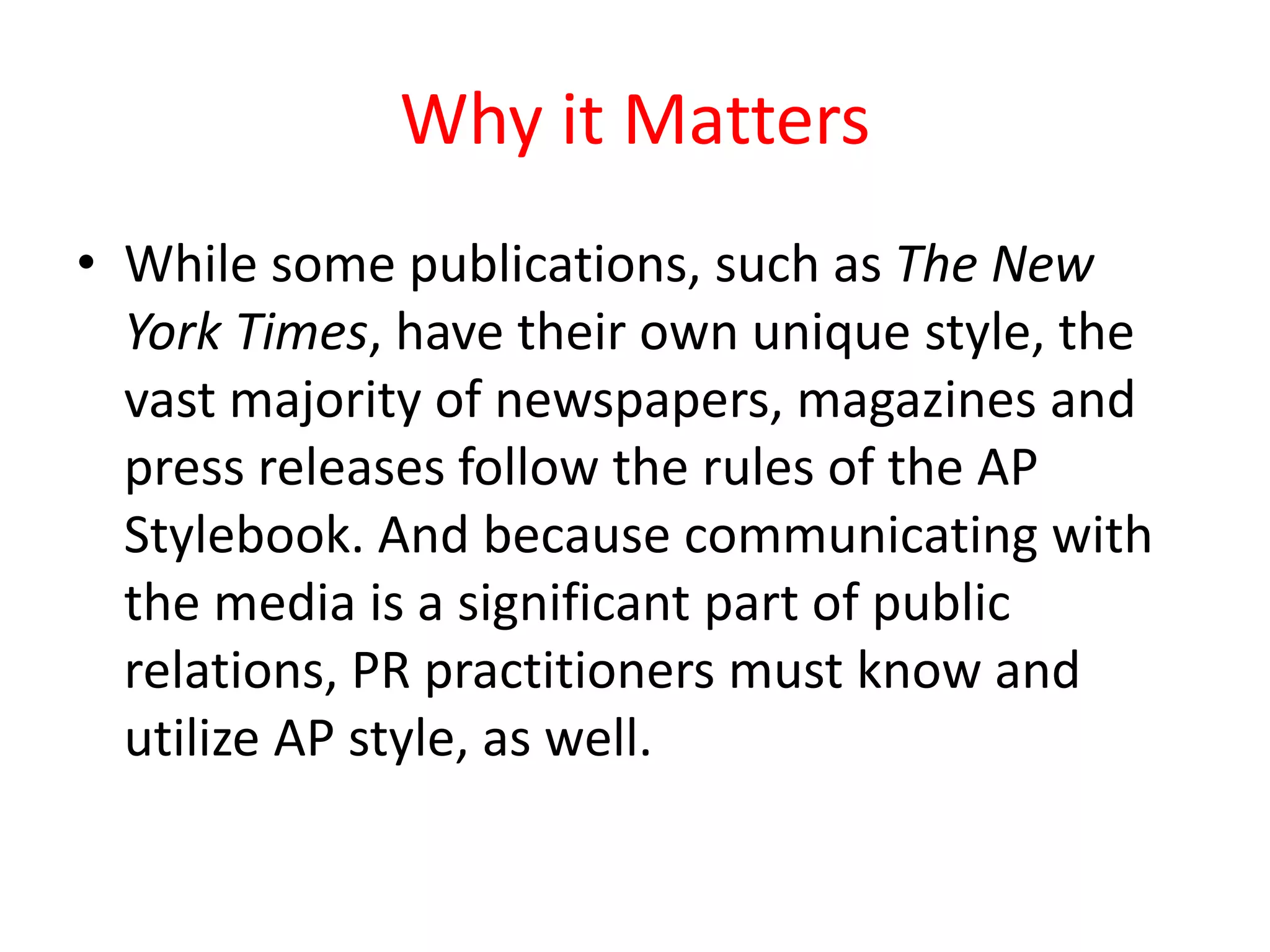 Associated Press Style | PPTX