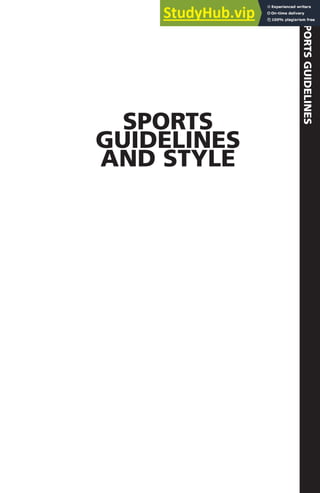 SPORTS
GUIDELINES
SPORTS
GUIDELINES
AND STYLE
 