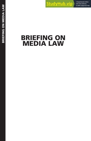 BRIEFING
ON
MEDIA
LAW
BRIEFING ON
MEDIA LAW
 
