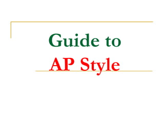 AP Style Guide | PPT