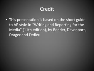 AP Style Presentation 2018 | PPTX