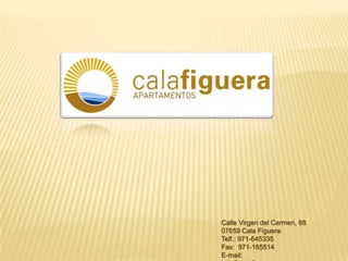 Calle Virgen del Carmen, 88
07659 Cala Figuera
Telf.: 971-645335
Fax: 971-165514
E-mail:
 