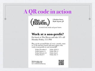 A QR code in action
 