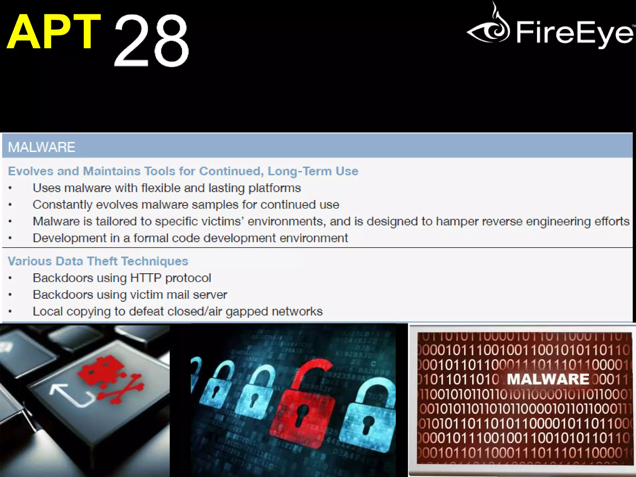 APT28 TARGETING OF 
EASTERN EUROPEAN 
GOVERNMENTS AND 
MILITARIES 
 