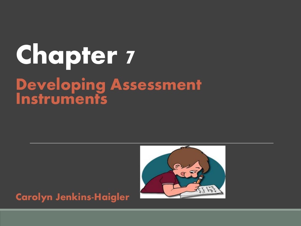 developing assessment instruments quiz fischler