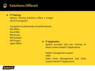 Aptech training solutions | PPTX