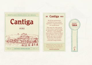 DE ST ILADO PRODUZIDO NO BRA SIL 
OURO 
750 ml 40% vol 
CACHAÇA ENVELHECIDA 
DESDE 
1984 
 