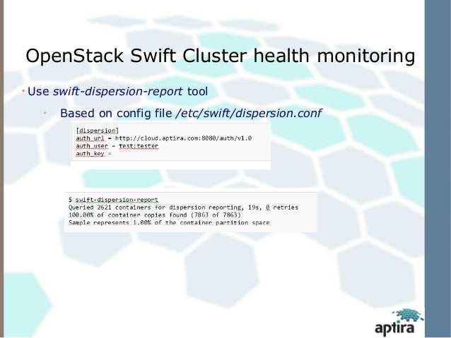 Aptira presents OpenStack swift architecture and monitoring