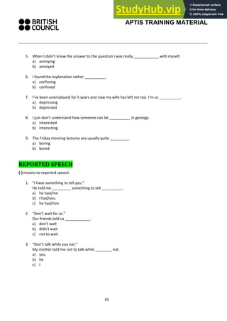 APTIS TRAINING MATERIAL | PDF