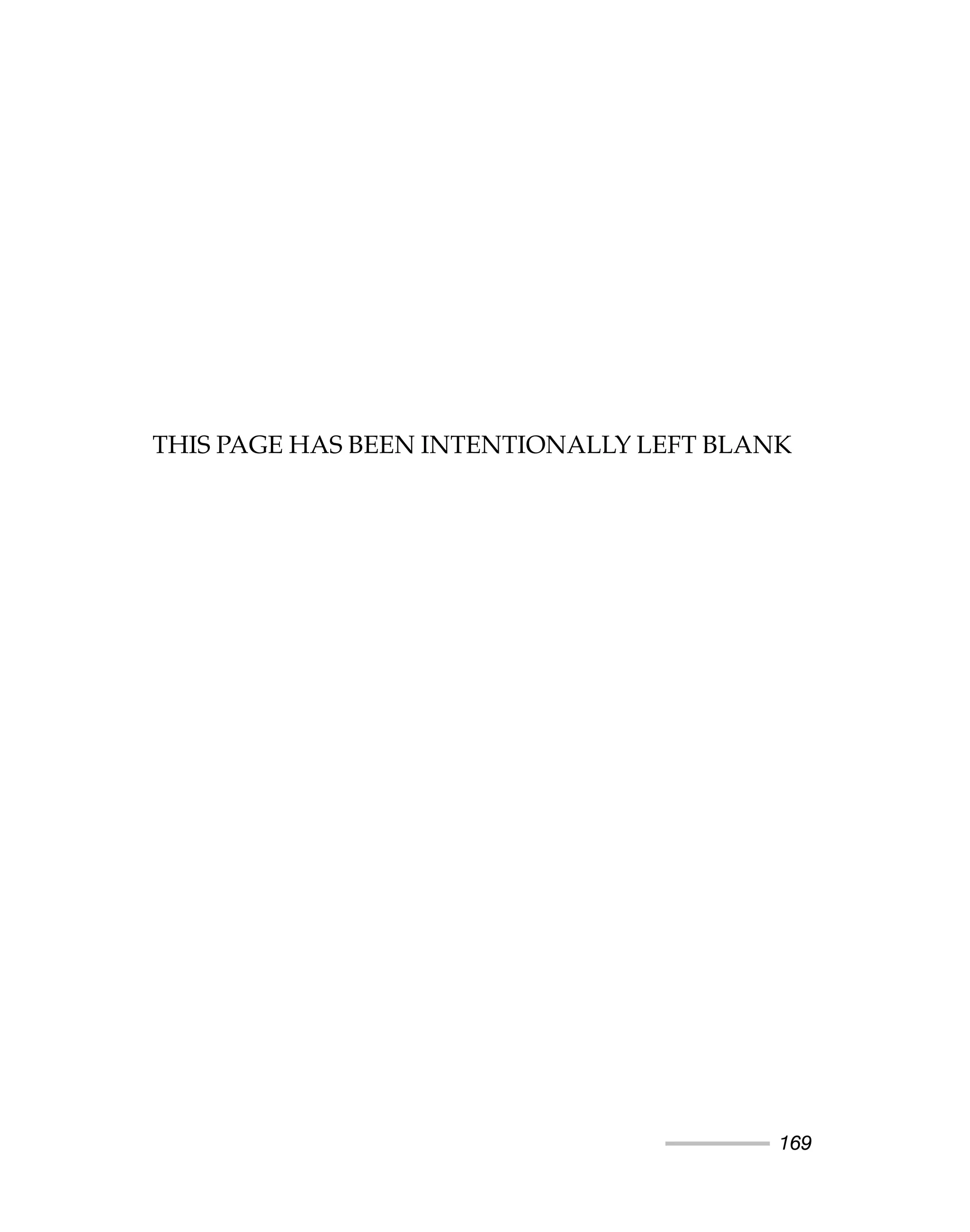 169
THIS PAGE HAS BEEN INTENTIONALLY LEFT BLANK
 