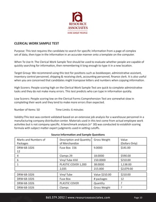 Workability Sample Test Aptitude tests | PDF